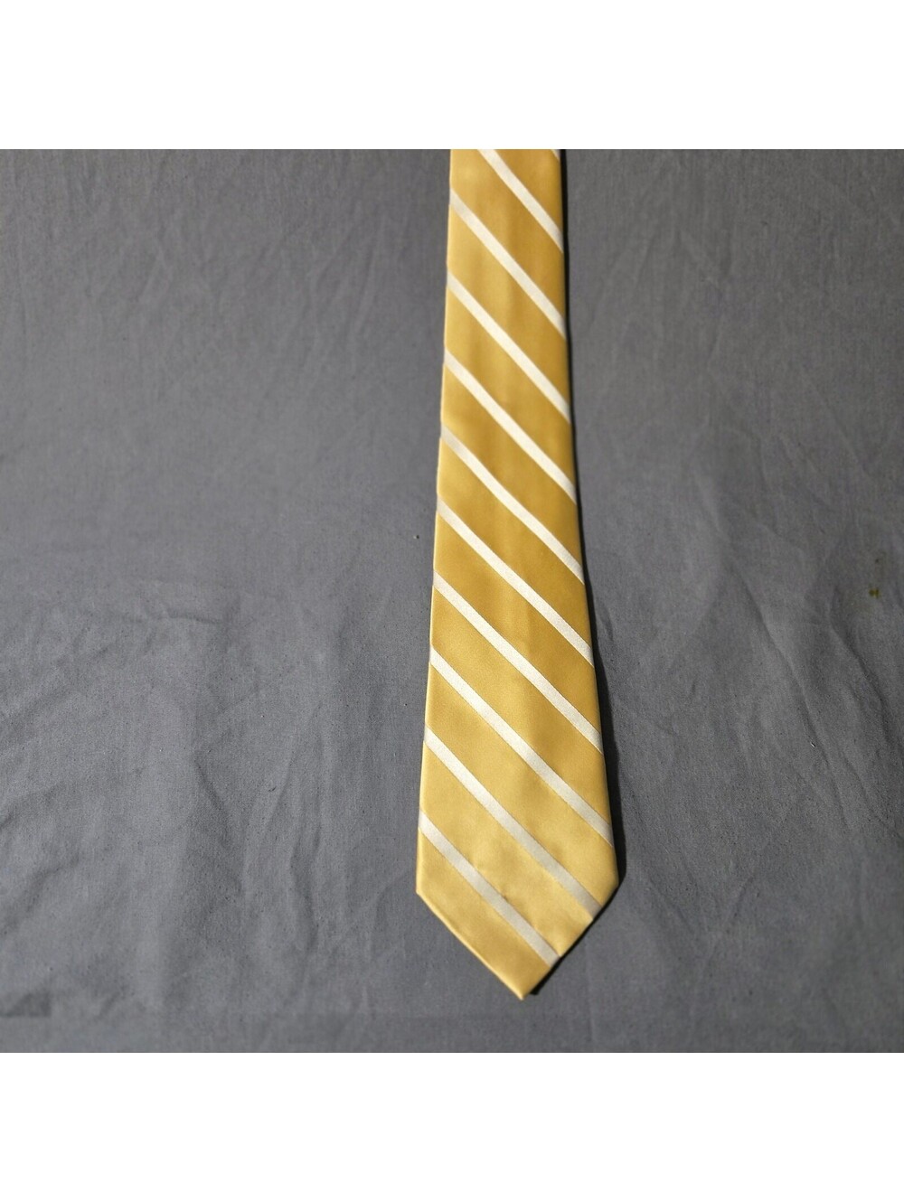 Croft & Barrow Yellow Striped Silk Neck Tie - Classic Elegant Design